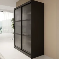 Fessaro - Kledingkast - Zwart - 150x62x200 cm
