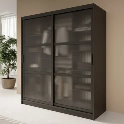 Fessaro- Kledingkast - Zwart - 180x62x200 cm