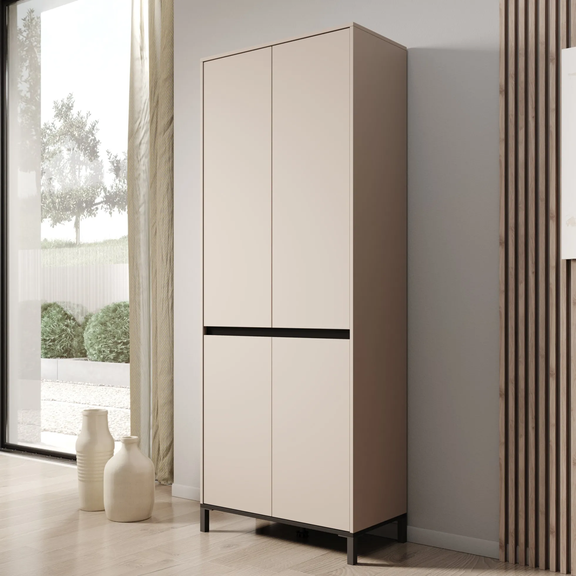 Finta - Schoenenkast - Beige - 80x40x206 cm