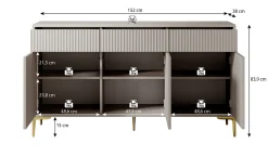 Five - Dressoir - Beige - 152x38x84 cm