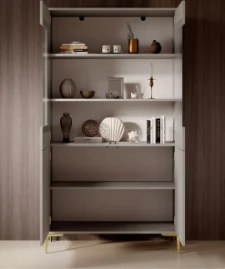 Five - Vitrinekast - Beige - 103x38x187 cm