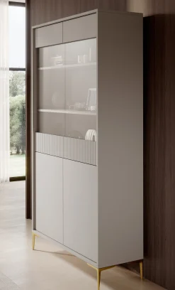 Five - Vitrinekast - Beige - 103x38x187 cm