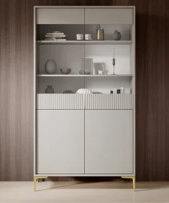 Five - Vitrinekast - Beige - 103x38x187 cm