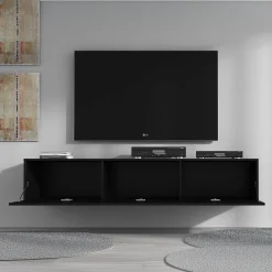Flame - TV-Meubel - Mat zwart - 160 cm