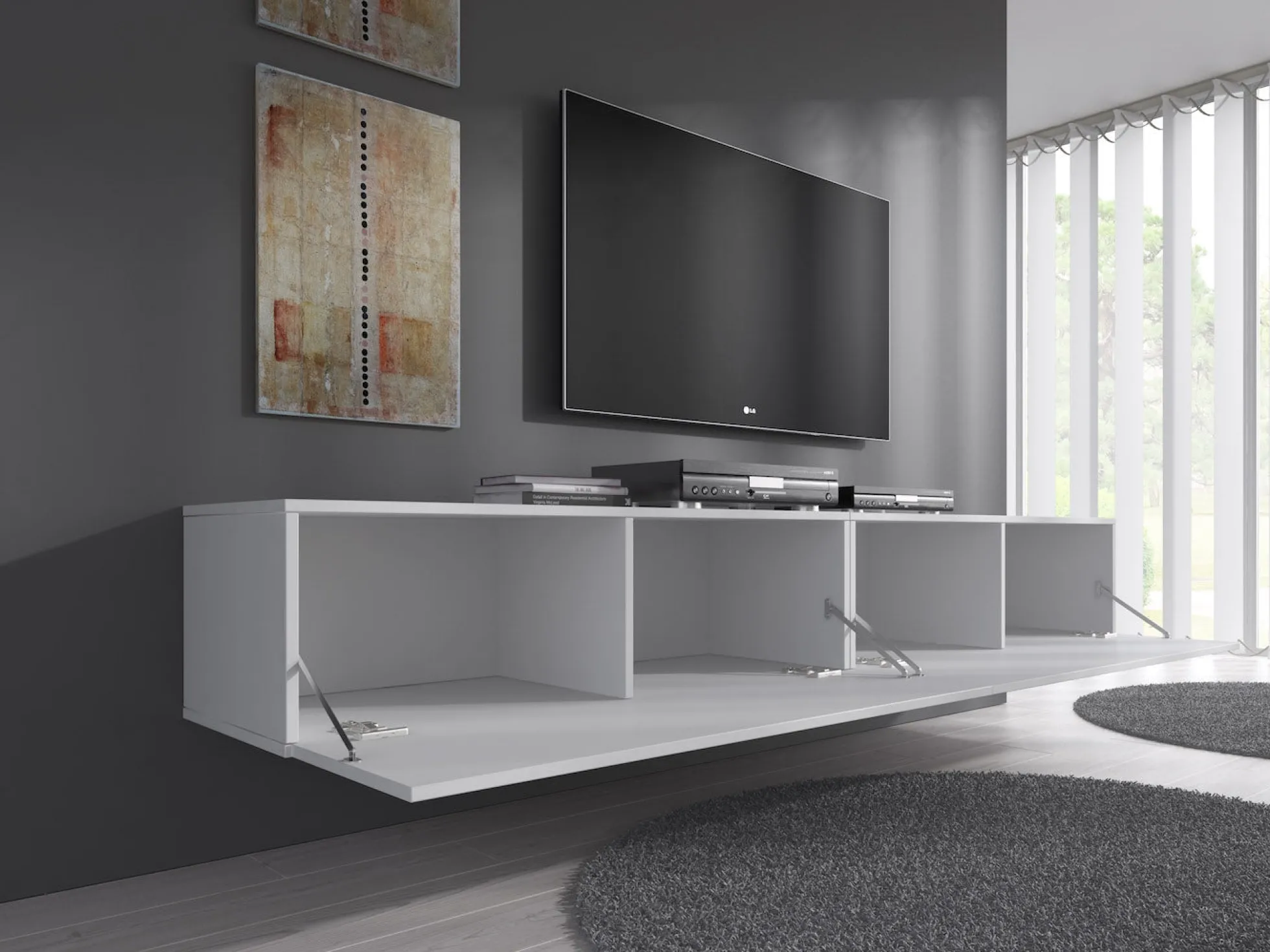 Flame - TV-Meubel - Wit - 200 cm