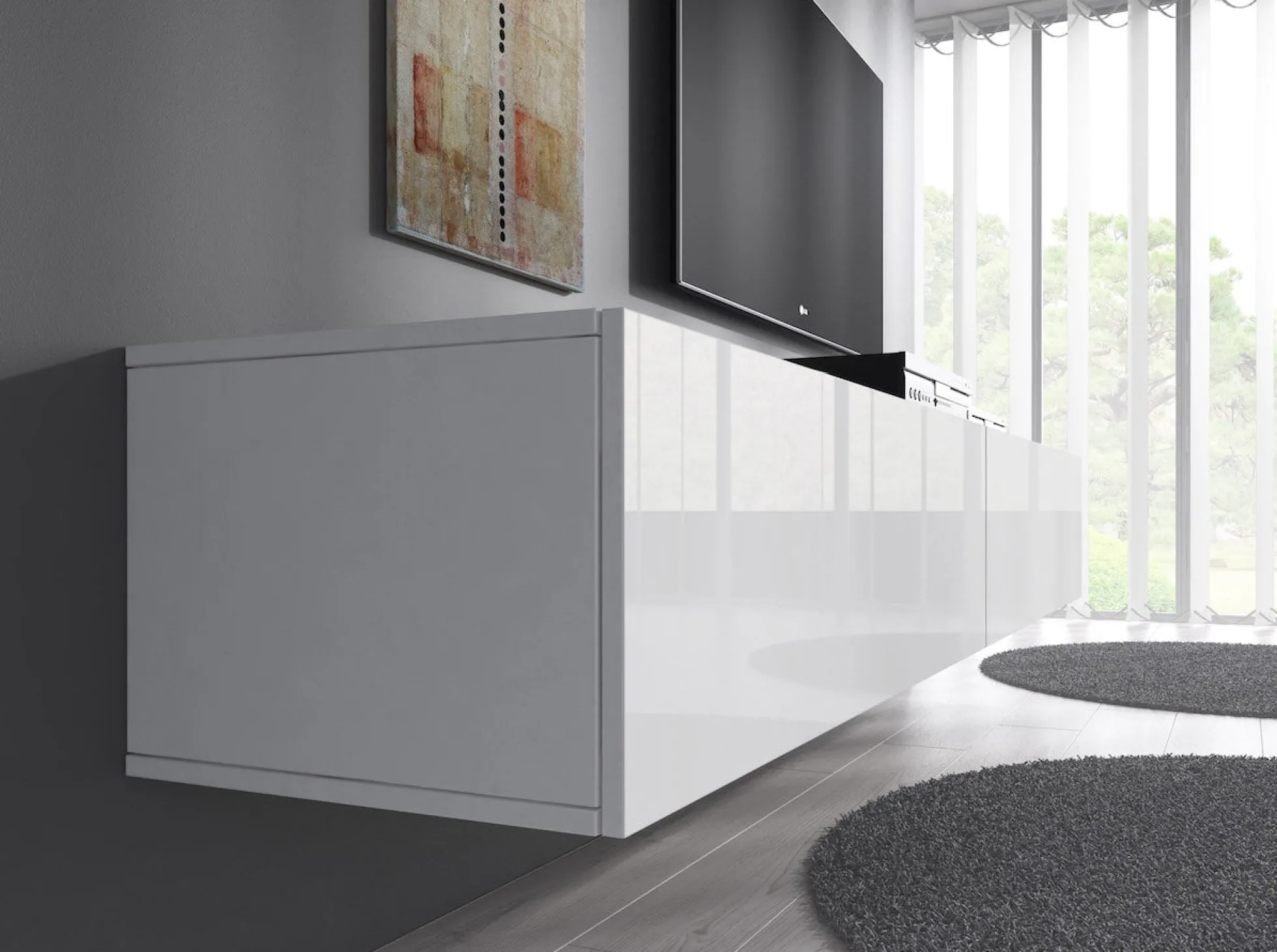 Flame - TV-Meubel - Wit - 200 cm