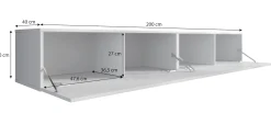 Flame - TV-Meubel - Wit - 200 cm