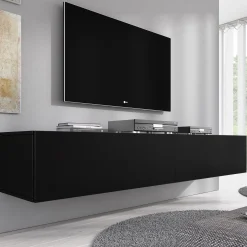 Flame XL - TV-Meubel - Mat zwart - 180 cm