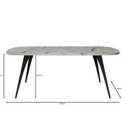 Flix - Salontafel - Zwart marmerlook - 120x60x45 cm