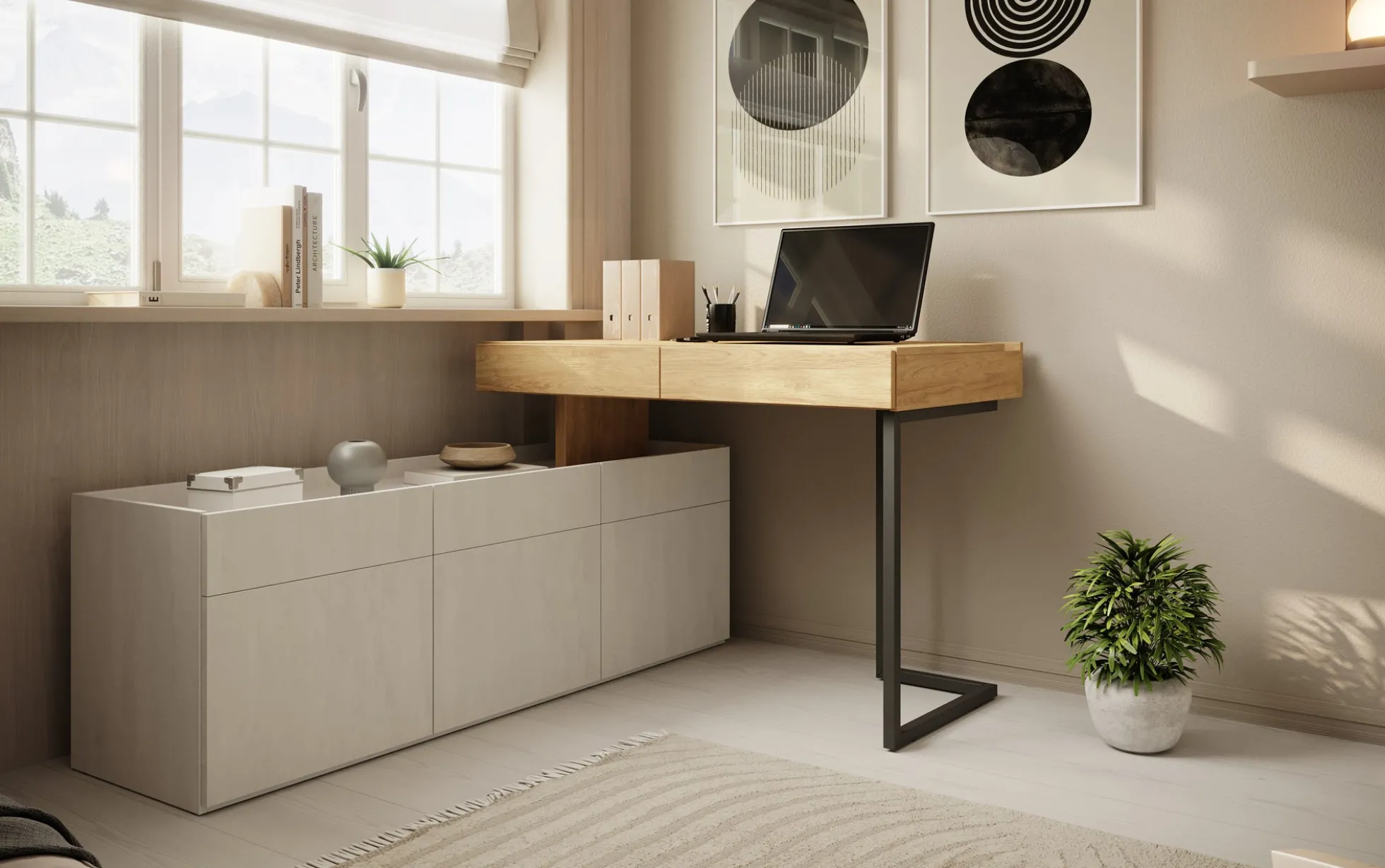 Floren - Bureau - Eiken - 239x61 cm