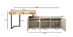 Floren - Bureau - Eiken - 239x61 cm