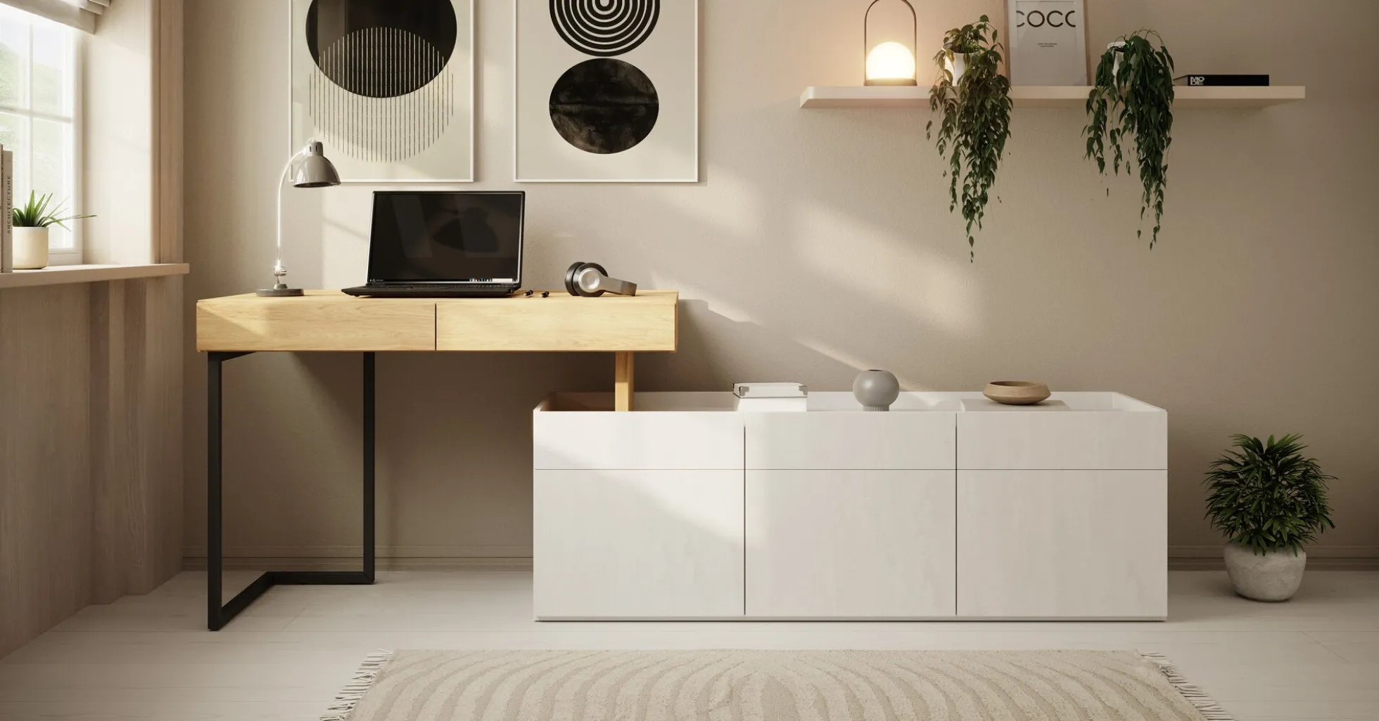 Floren - Bureau - Eiken - 239x61 cm