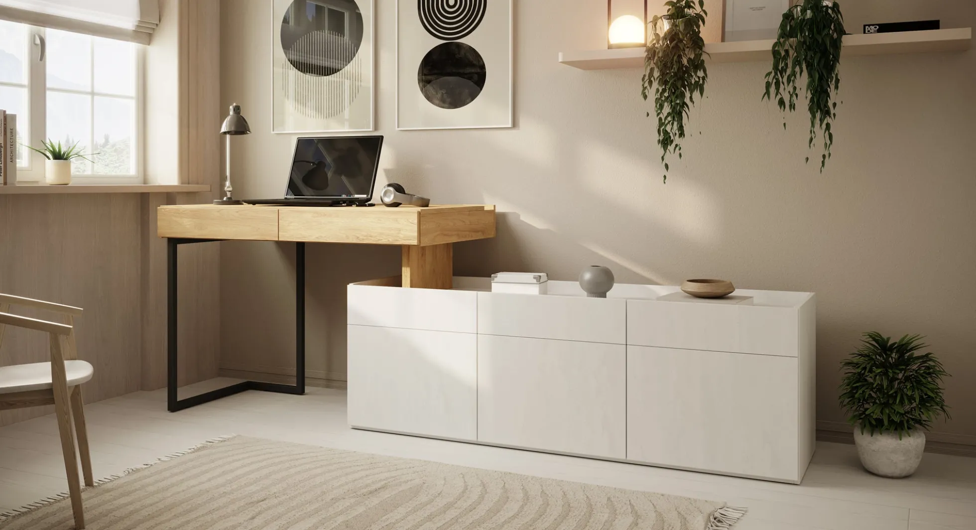 Floren - Bureau - Eiken - 239x61 cm