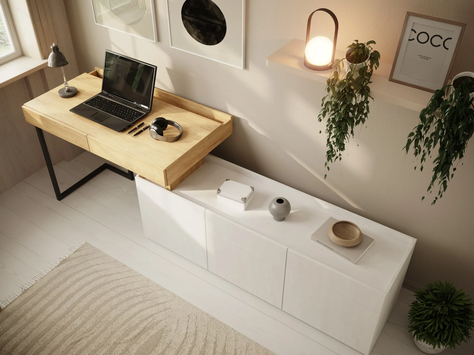 Floren - Bureau - Eiken - 239x61 cm