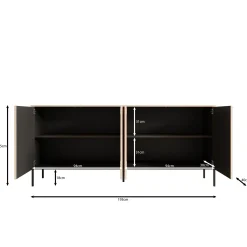 Fontello - Dressoir - Eikenpatroon - 193x40x85 cm