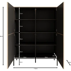 Fontello - Dressoir - Eikenpatroon - 112x40x148 cm