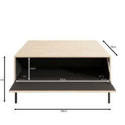 Fontello - Salontafel met opbergruimte - Eikenpatroon - 100x70x51 cm