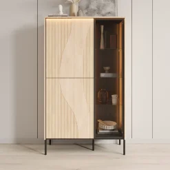 Fontello - Vitrinekast - Eikenpatroon - 92x34x157 cm