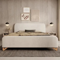 Fortaleza - Tweepersoonsbed - Stof beige - 160x200 cm