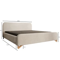 Fortaleza - Tweepersoonsbed - Stof beige - 180x200 cm