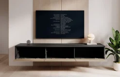 Fortunato - TV-Meubel - Antraciet/eiken - 180 cm