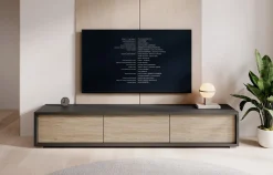 Fortunato - TV-Meubel - Antraciet/eiken - 180 cm