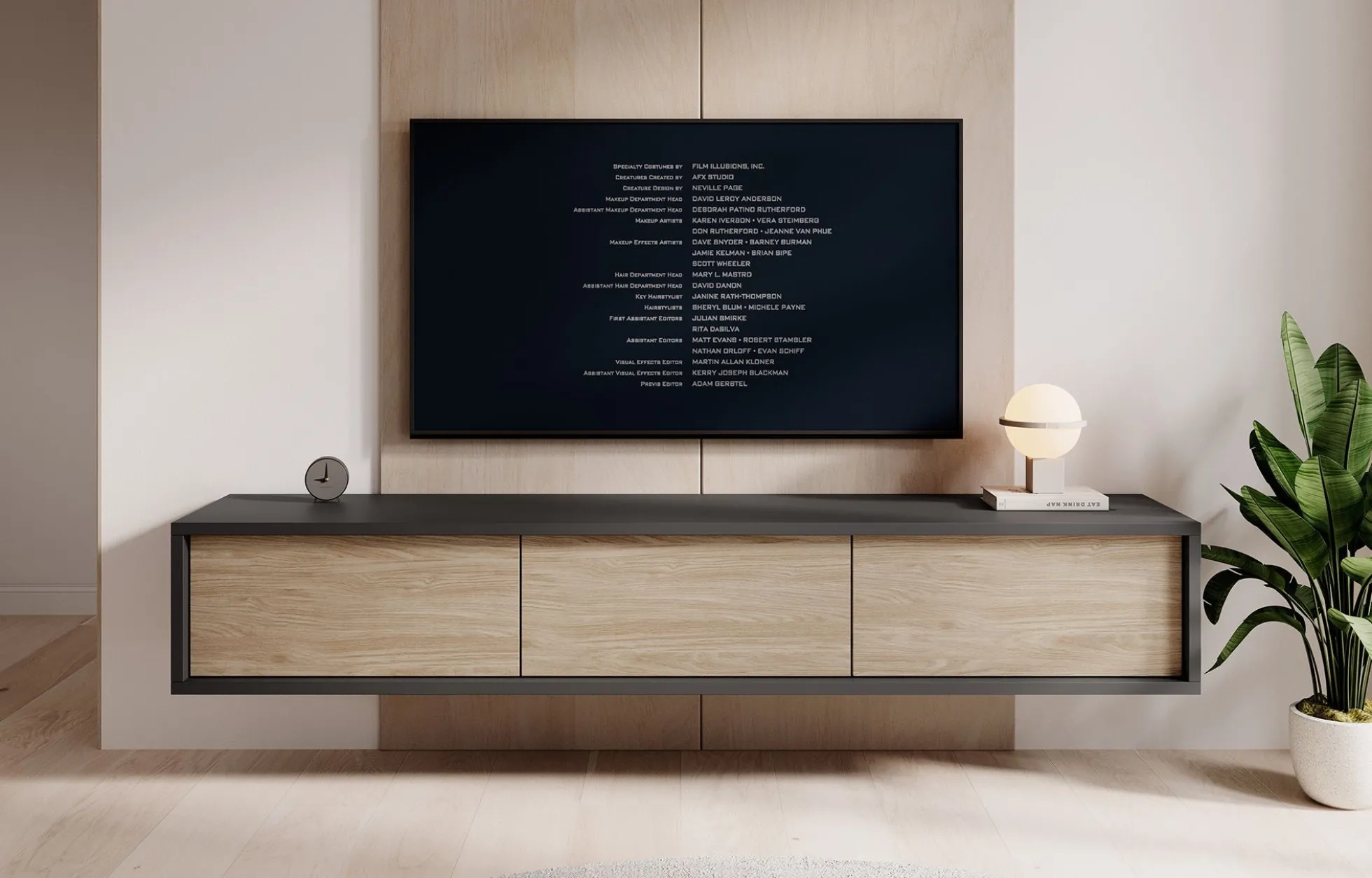 Fortunato - TV-Meubel - Antraciet/eiken - 180 cm