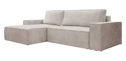 Foster - Hoekbank - Beige Ribstof - Links