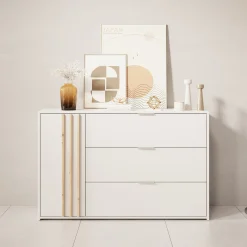 Franklin - Dressoir - Wit - 125x35x80 cm