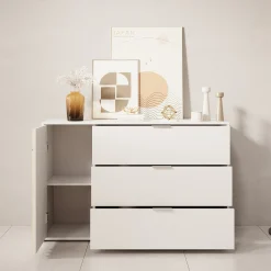 Franklin - Dressoir - Wit - 125x35x80 cm