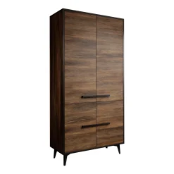 Frey - Kledingkast 4-deurs - Donker eiken - 92x40x185 cm