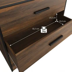 Frey - Ladekast - Donker eiken/zwart - 91x40x95 cm