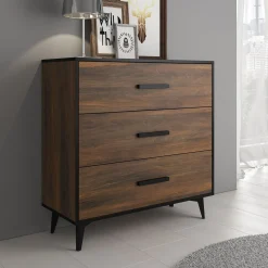 Frey - Ladekast - Donker eiken/zwart - 91x40x95 cm