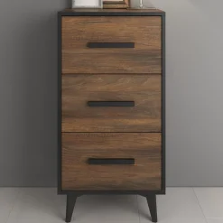 Frey - Ladekast - Donker eiken/zwart - 47x40x95 cm