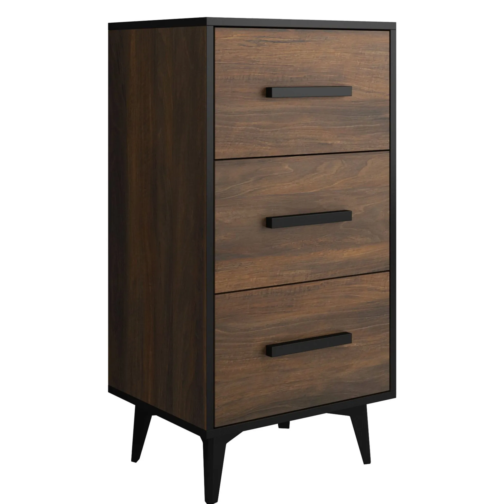 Frey - Ladekast - Donker eiken/zwart - 47x40x95 cm