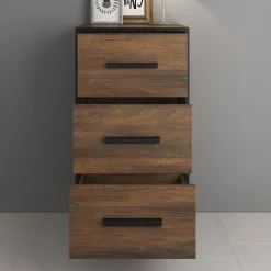 Frey - Ladekast - Donker eiken/zwart - 47x40x95 cm
