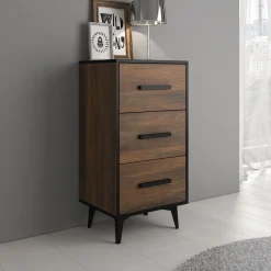 Frey - Ladekast - Donker eiken/zwart - 47x40x95 cm