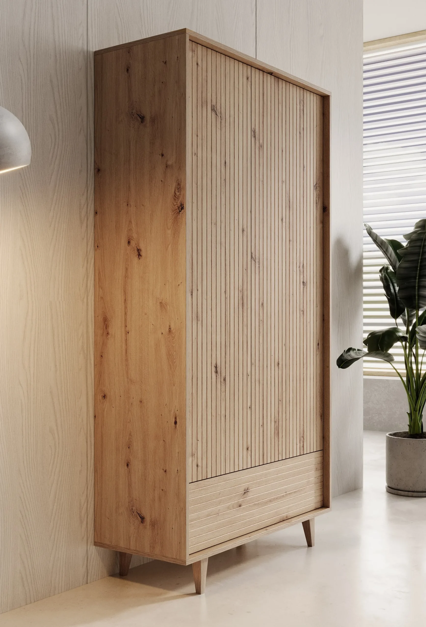 Fuzeta - Kledingkast 2-deurs - Eiken - 92x40x180 cm