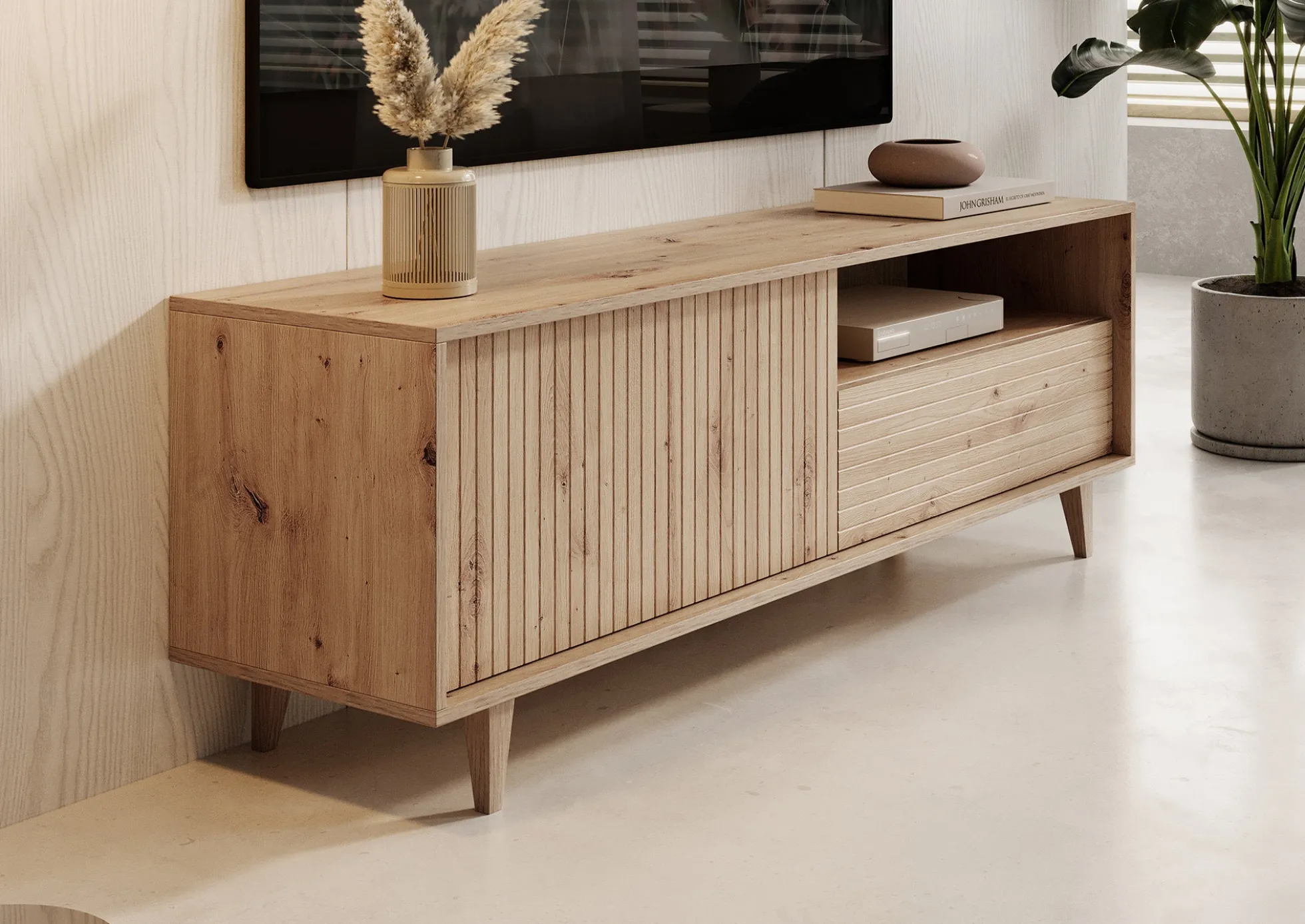 Fuzeta - TV-Meubel - Eiken - 152 cm