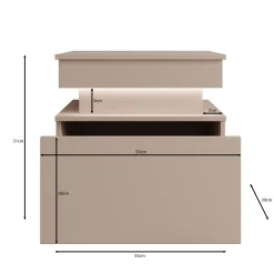 Galan - Nachtkastje - Beige - 55x39x51 cm
