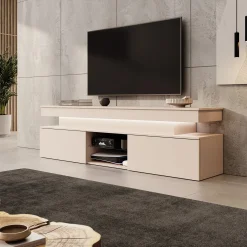 Galan - TV-Meubel met LED - Beige - 190x39x54 cm
