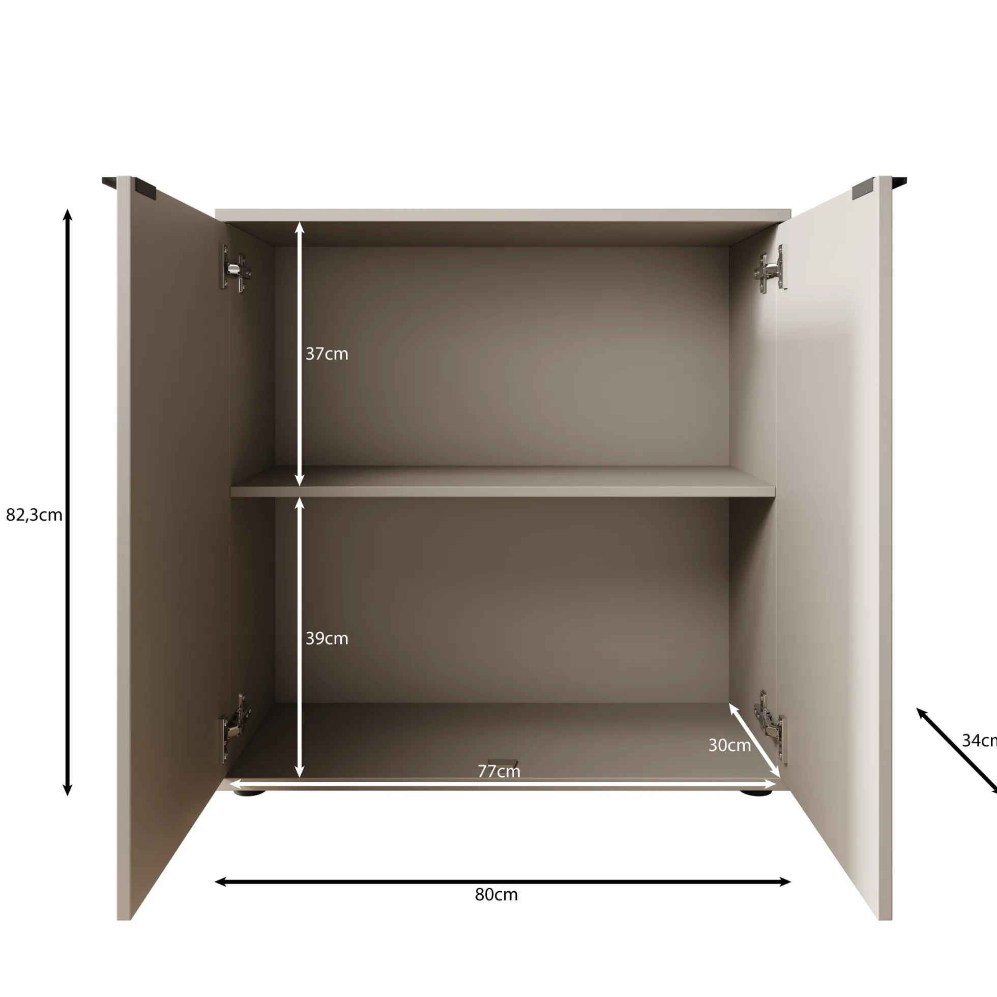 Galeno - Dressoir - Beige - 80x34x82 cm