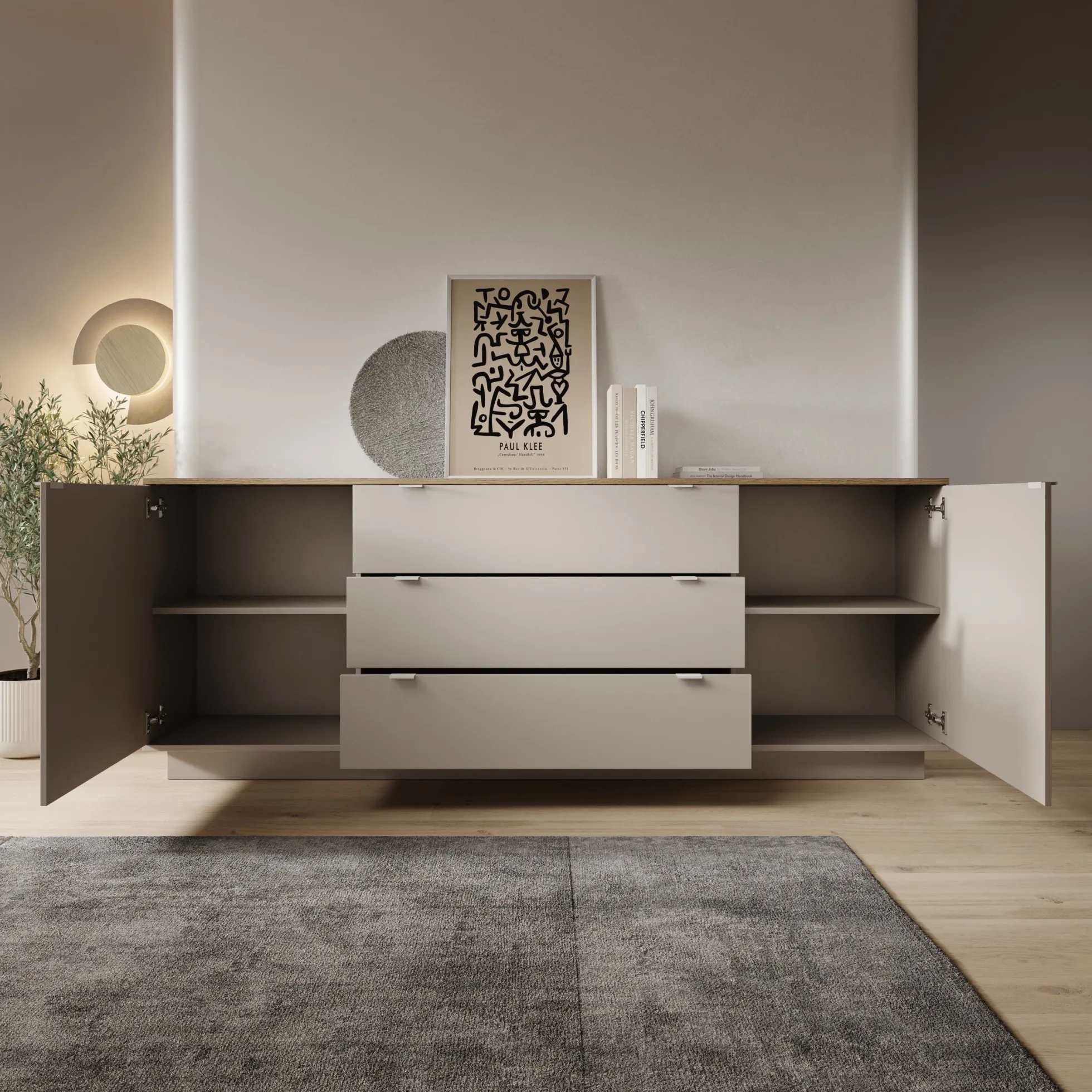 Galeno - Dressoir - Beige - 225x41x86 cm