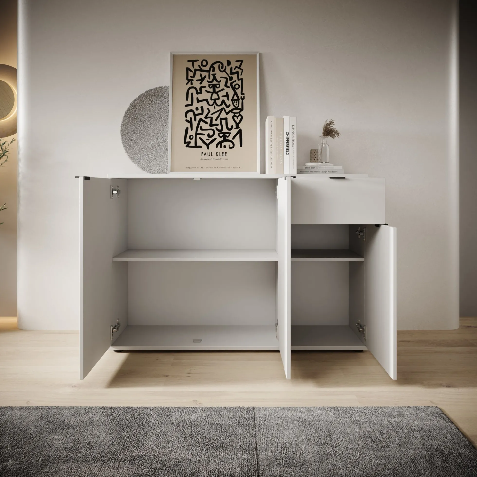 Galeno - Dressoir - Lichtgrijs - 120x34x82 cm