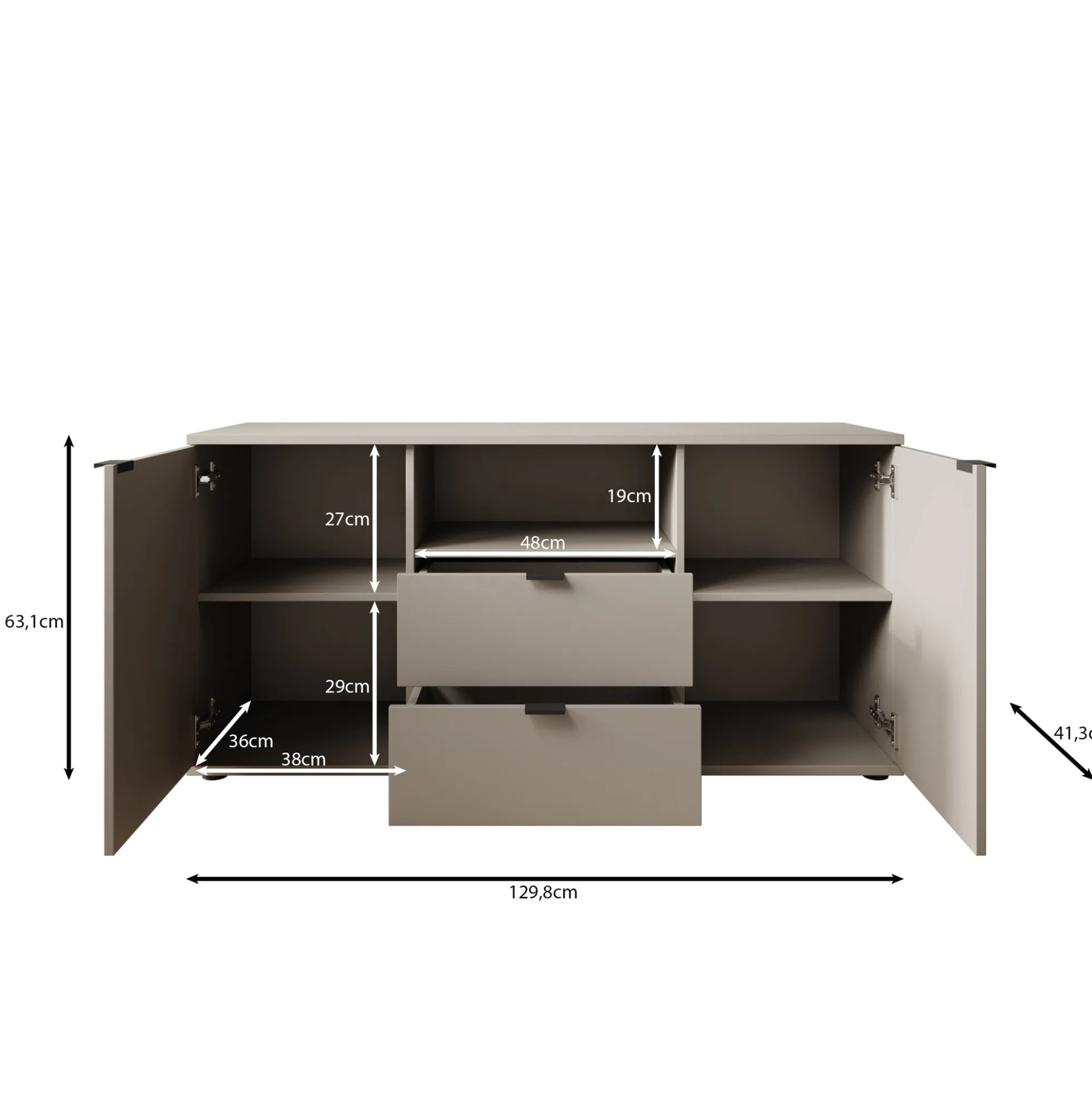 Galeno - TV-Meubel - Oudroze - 130x41x63 cm