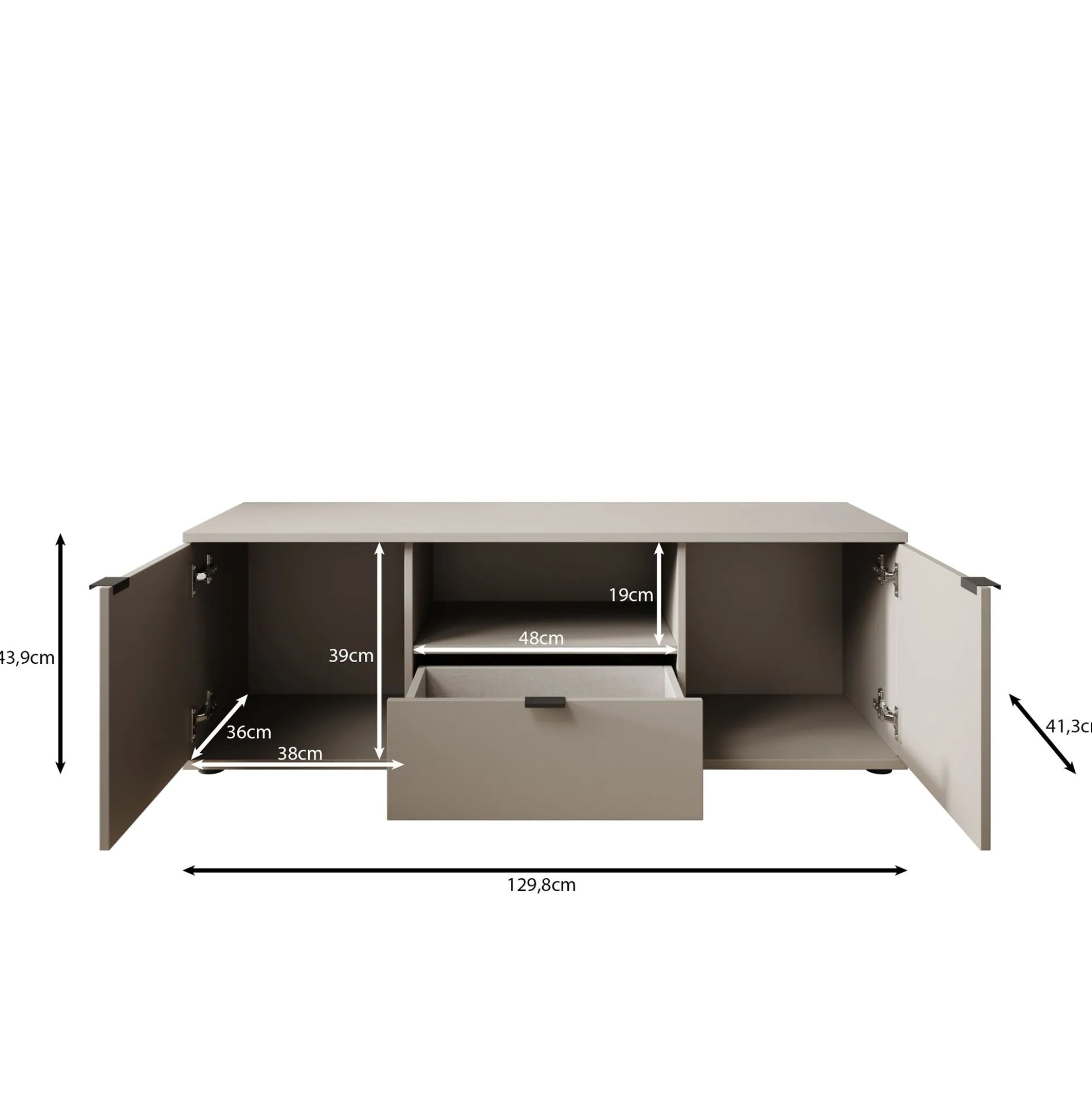 Galeno - TV-Meubel - Oudroze - 130x41x44 cm