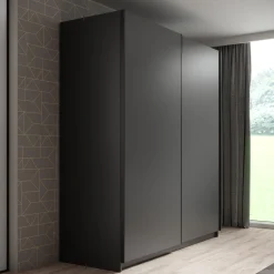 Ganaro - Kledingkast met schuifdeuren - Grijs - 180x62x198 cm