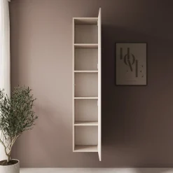 Gelvio - Vitrinekast - Beige - 35x32x168 cm