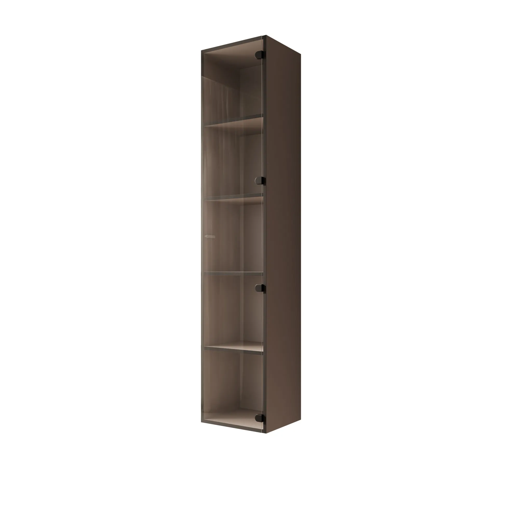 Gelvio - Vitrinekast met glas - Beige - 35x32x168 cm