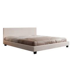 George - Tweepersoonsbed - Ribstof beige - 180x200x78 cm